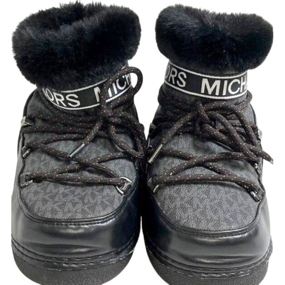 Michael Kors Women's Zelda Logo Winter Black Snow Boot Size 7 - Picture 3 of 8